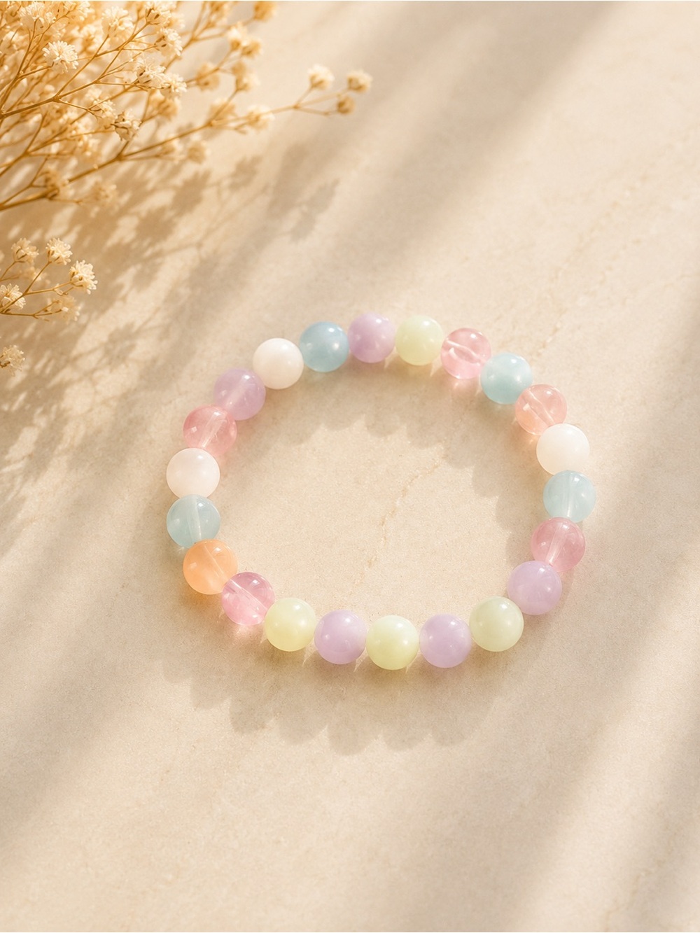 Pastel Multi-Bead Stretch Bracelet - Women Jewelry